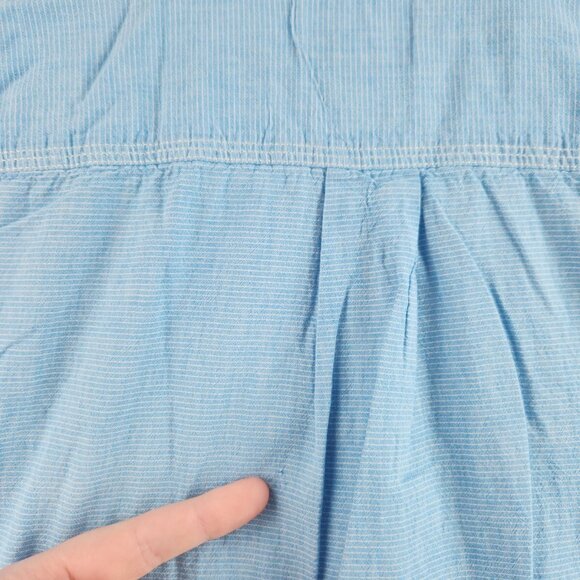 Quiksilver Button Up Shirt Men Short Sleeve Blue Striped Large Cotton Woven - Picture 15 of 15